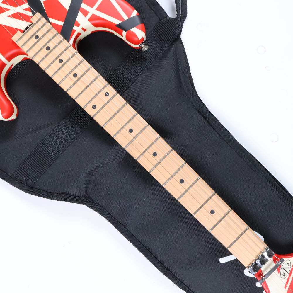 【中古】 エレキギター EVH Striped Series 5150 Maple Fingerboard Red with Black and White Stripes 2021年製 5150ステッカー欠損 Eddie Van Halen モデル ネック