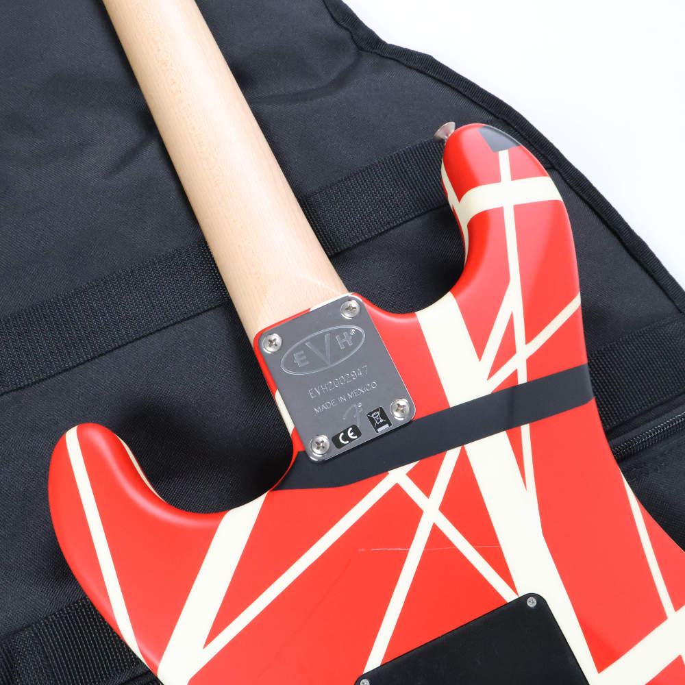 【中古】 エレキギター EVH Striped Series 5150 Maple Fingerboard Red with Black and White Stripes 2021年製 5150ステッカー欠損 Eddie Van Halen モデル ネックプレート