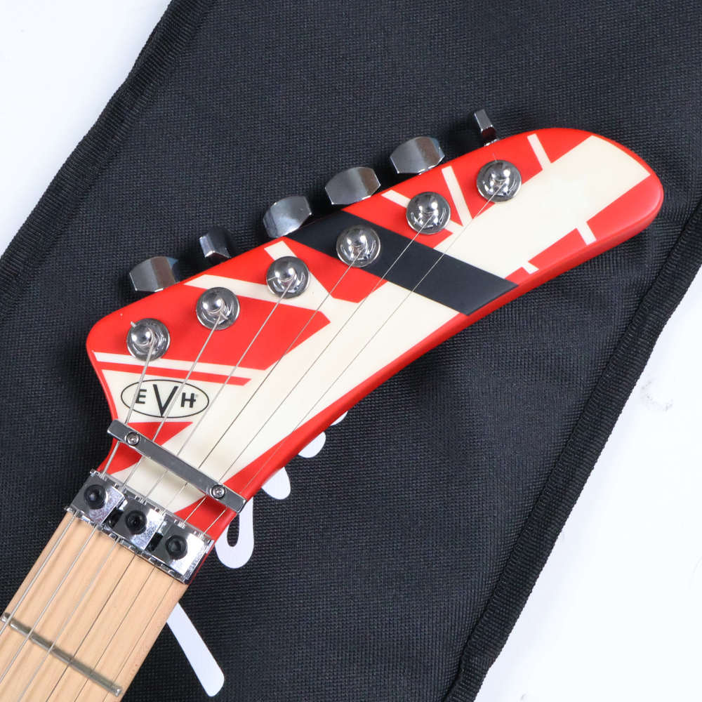 【中古】 エレキギター EVH Striped Series 5150 Maple Fingerboard Red with Black and White Stripes 2021年製 5150ステッカー欠損 Eddie Van Halen モデル ヘッド画像