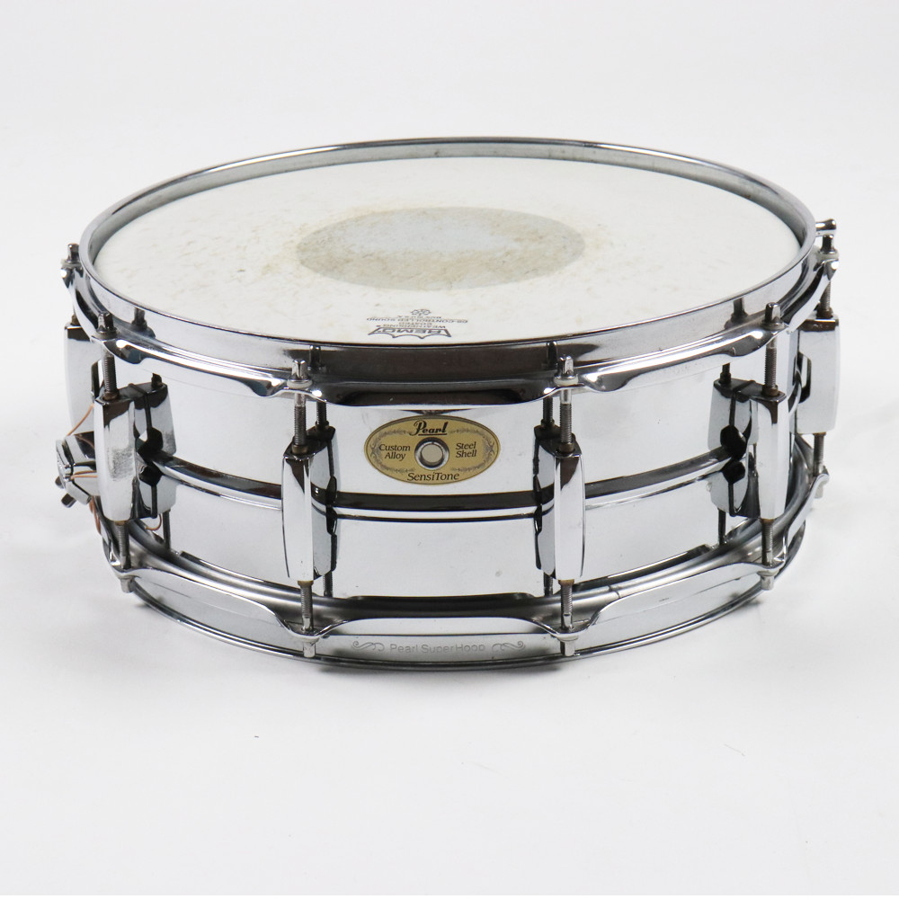 【中古】 スネアドラム パール Pearl SensiTone Steel Custom Alloy 14x5.5 スチールシェル