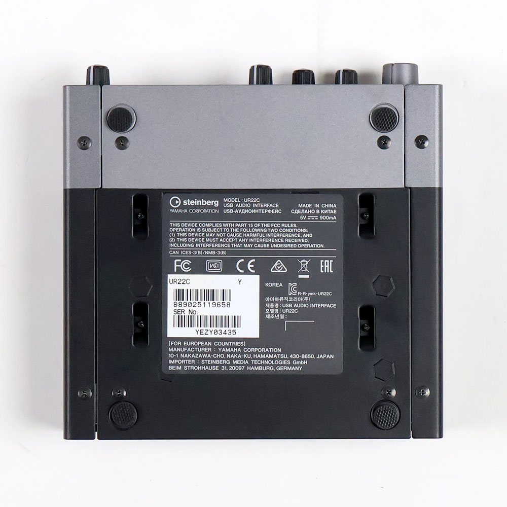 【中古】 オーディオインターフェイス Steinberg UR22C スタインバーグ USBオーディオインターフェース 裏面