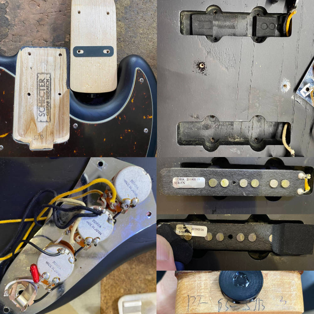 【中古】SCHECTER シェクター PS-S-JB CBT/PF Progauge Series エレキベース ジャズベースタイプ 内部、ピックアップ