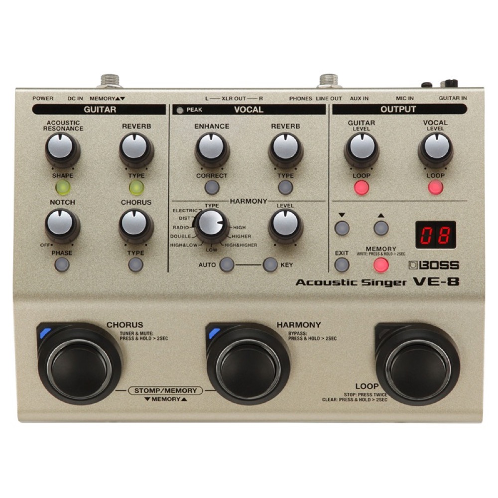 【訳あり】 BOSS VE-8 Acoustic Singer ギター＆ボーカル用エフェクター アウトレット