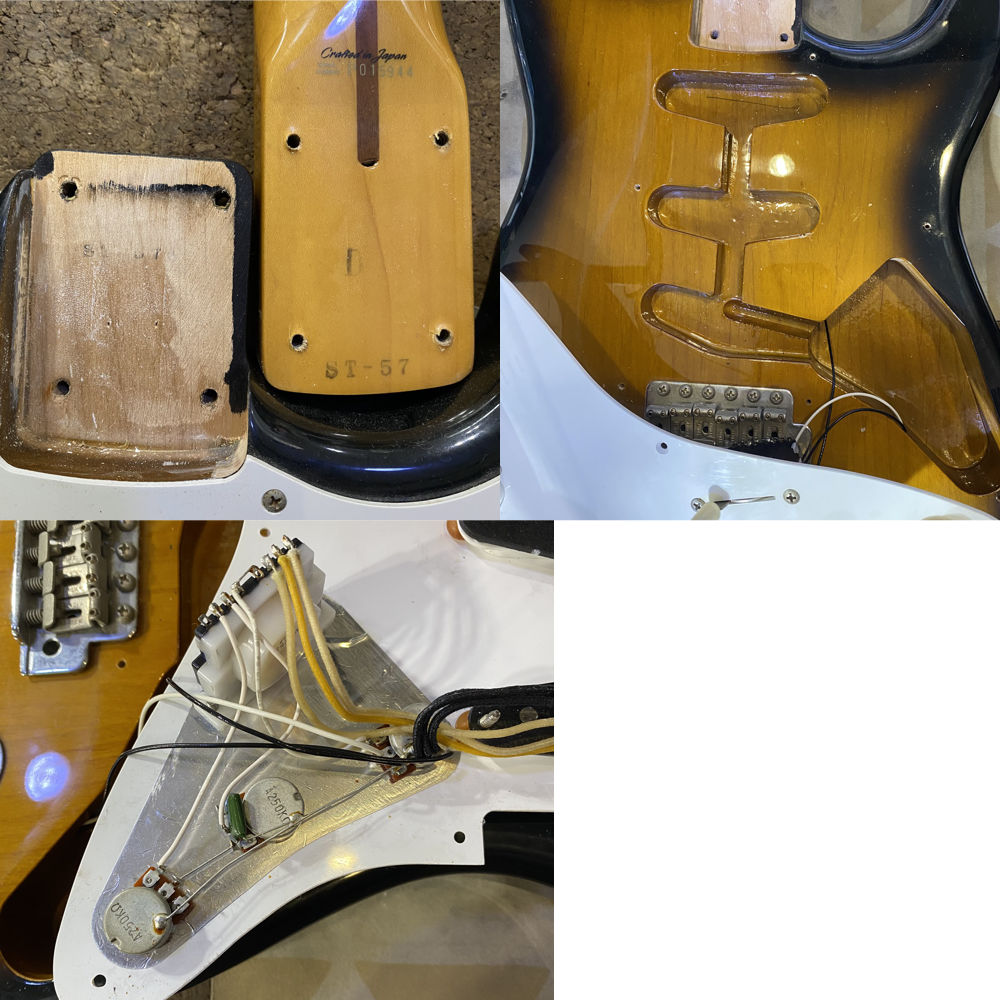 【中古】 エレキギター Fender Japan ST57-70TX 2TS 1999年-2002年製 TEXAS SPECIALピックアップ搭載 アルダーボディー フェンダージャパン ストラトキャスター Stratocaster 内部