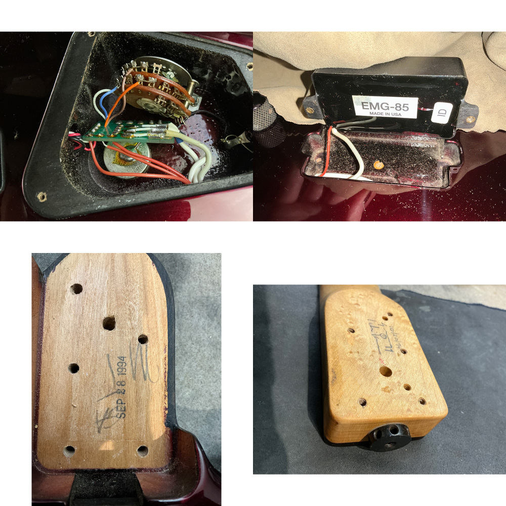 【中古】 エレキギター Music Man Luke 1 Pearl Red 1994年製 初代Steve Lukather Signature Model EMGピックアップ フロイドローズブリッジ搭載 ピックアップ、ネック