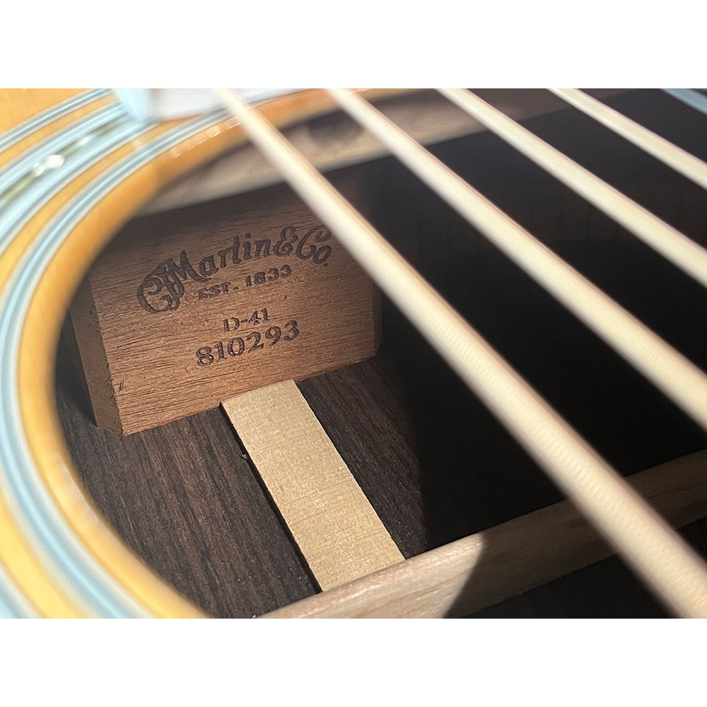 【中古】 アコースティックギター Martin D-41 2001年製 マーチン D41 ドレッドノート 刻印
