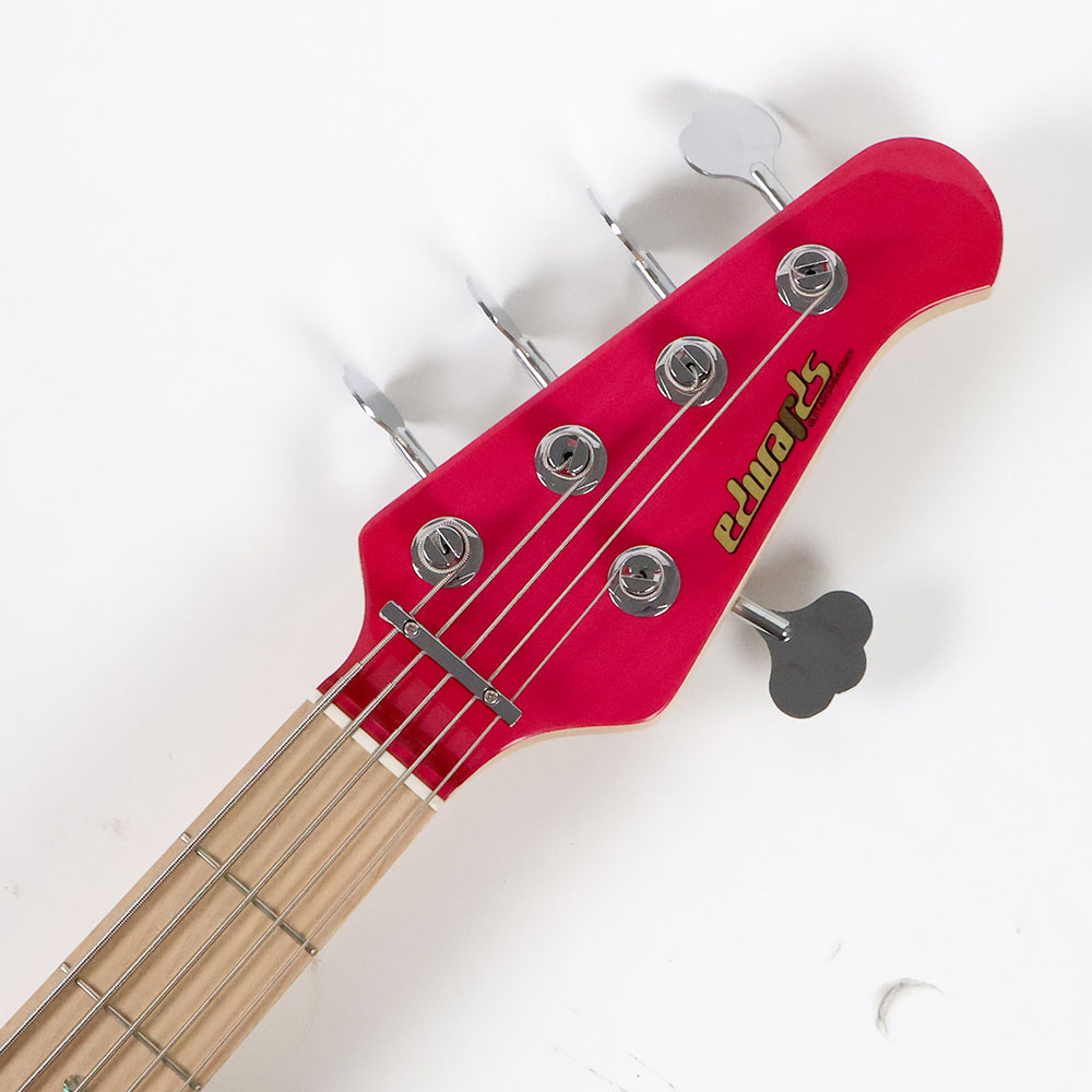 【中古】 エレキベース 5弦ベース EDWARDS by ESP  E-T-170BD See Thru Pink L’Arc〜en〜Ciel tetsuya エドワーズ 2019年頃製造 ヘッド