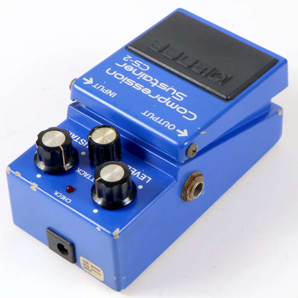 【中古】コンプレッサー エフェクター BOSS CS-2 Compression Sustainer Made in Japan ギターエフェクター 左サイド