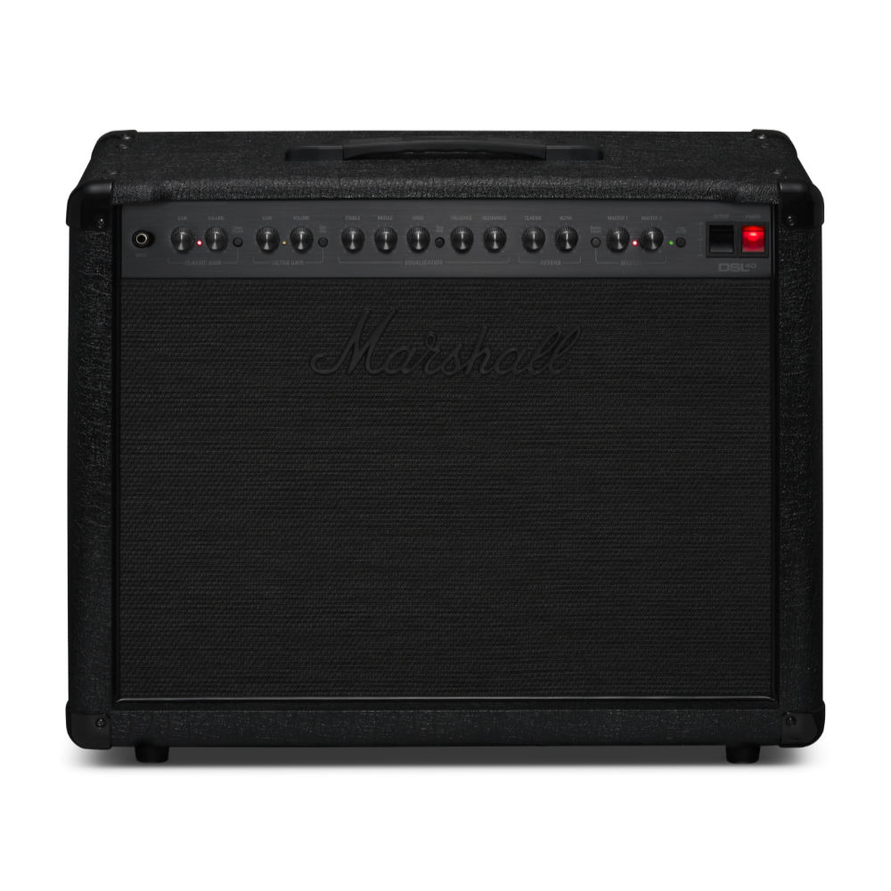 MARSHALL マーシャル DSL40CRB ギターアンプ コンボ 真空管アンプ Stealthバージョン フロント斜めアングル画像