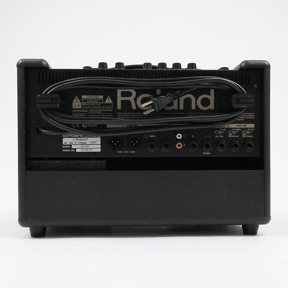 【中古】 アコギアンプ ローランド ROLAND AC-60 アコースティックギター用アンプ アコギアンプ 背面