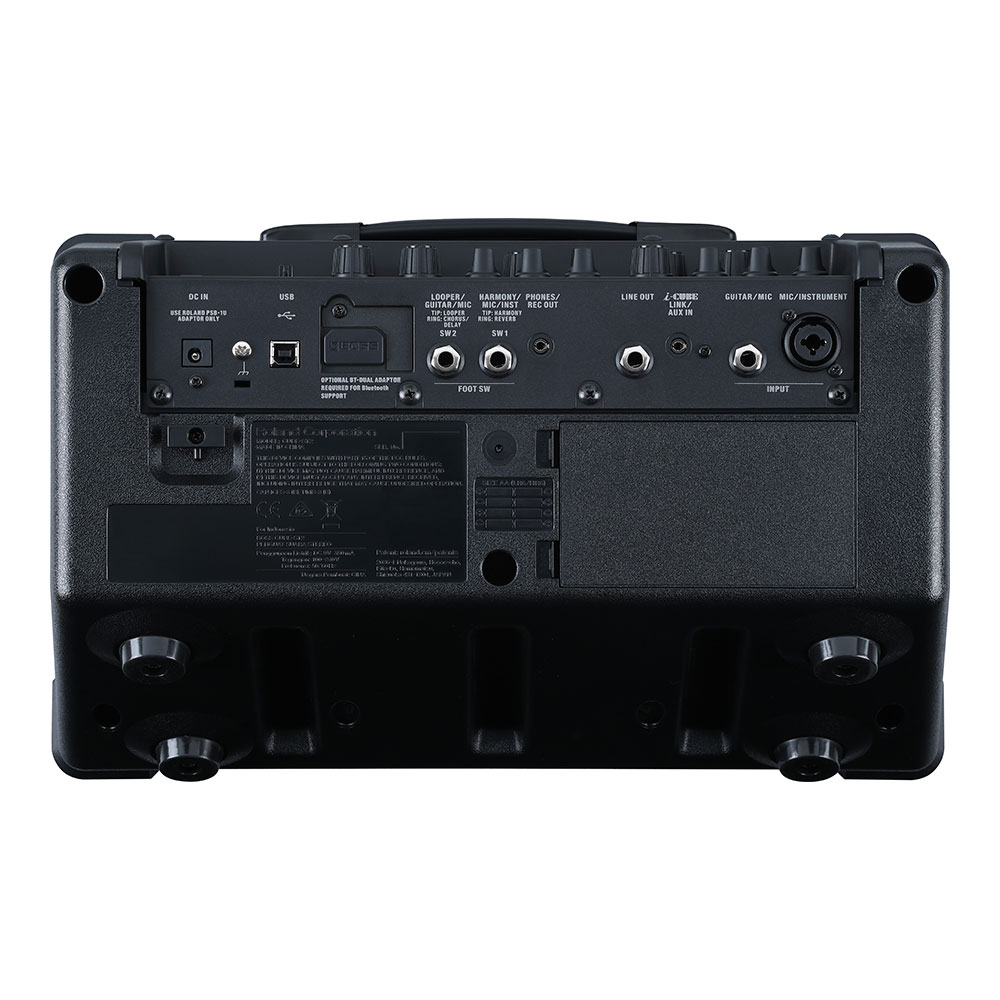【訳あり】BOSS CUBE STREET II Black 旧ロゴ仕様 乾電池駆動パフォーマンス用ステレオアンプ 小型ギターアンプ コンボ 本体画像 裏 