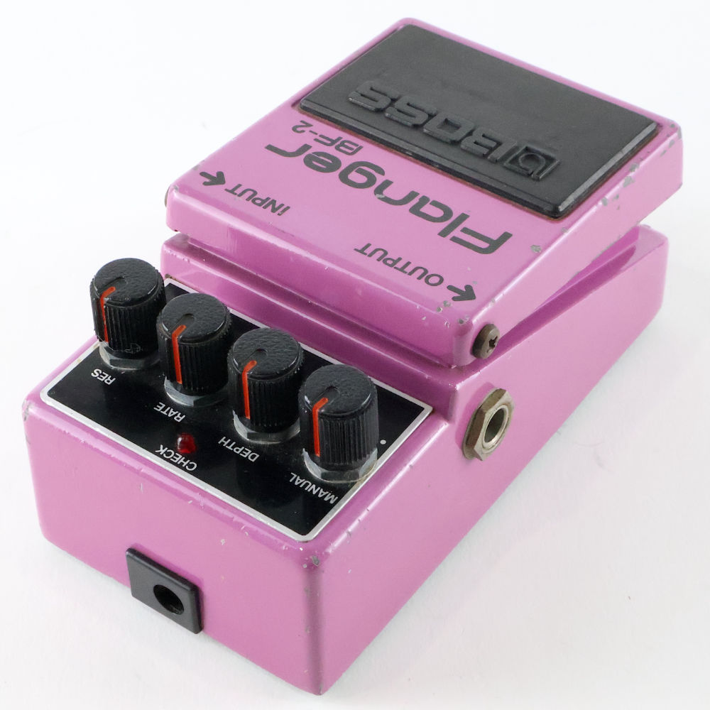 【中古】 フランジャー BOSS BF-2 Flanger Made in Japan 銀ネジ ボス ギターエフェクター 左サイド