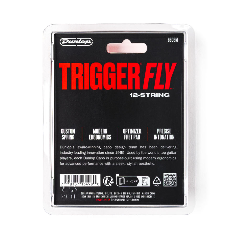 Jim Dunlop ジムダンロップ TRIGGER FLY CAPO 12-STRING GUN METAL 12弦ギター用カポタスト ギターカポ ガンメタル パッケージ裏
