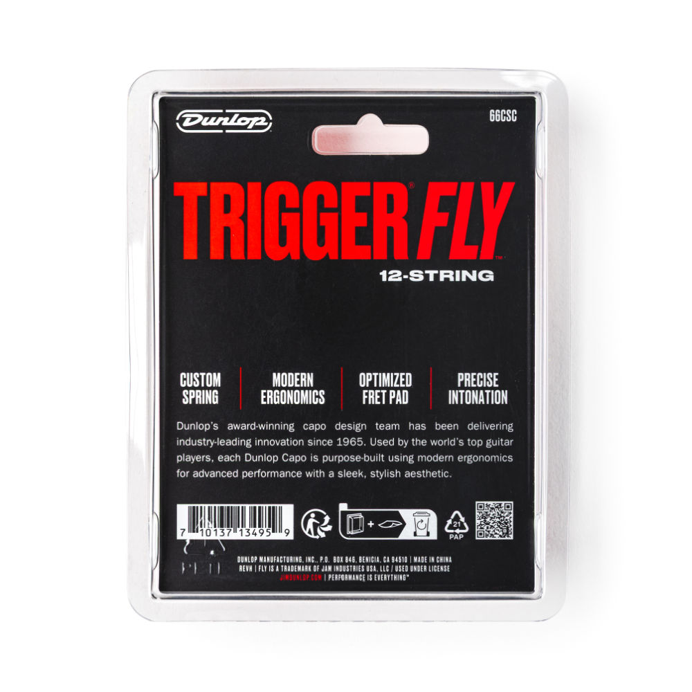 Jim Dunlop ジムダンロップ TRIGGER FLY CAPO 12-STRING SATIN CHROME 12弦ギター用カポタスト ギターカポ サテンクローム パッケージ裏
