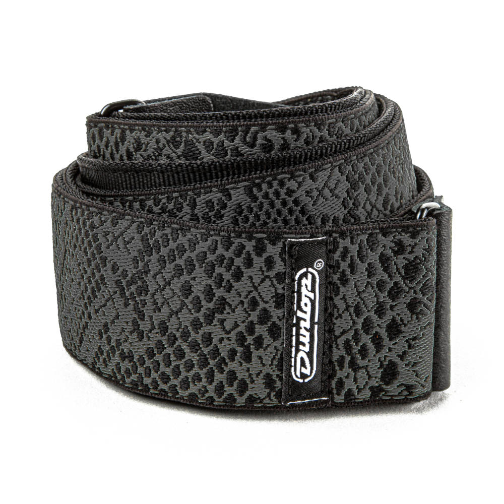 JIM DUNLOP ジムダンロップ D67-32 JACQUARD BLACK SERPENTINE STRAP ギターストラップ 巻いた状態