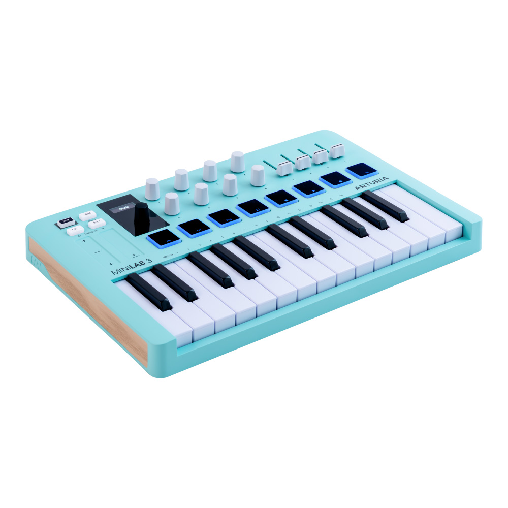 ARTURIA MiniLab 3 Aquamarine USB/MIDIキーボード パッド コントローラー 【Analog Lab Intro他バンドルソフト付き】 全体