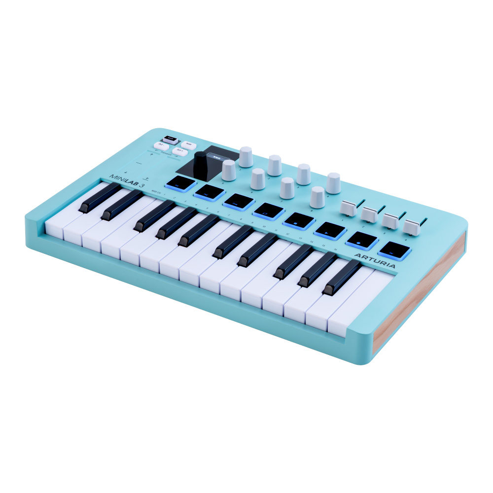 ARTURIA MiniLab 3 Aquamarine USB/MIDIキーボード パッド コントローラー 【Analog Lab Intro他バンドルソフト付き】 全体