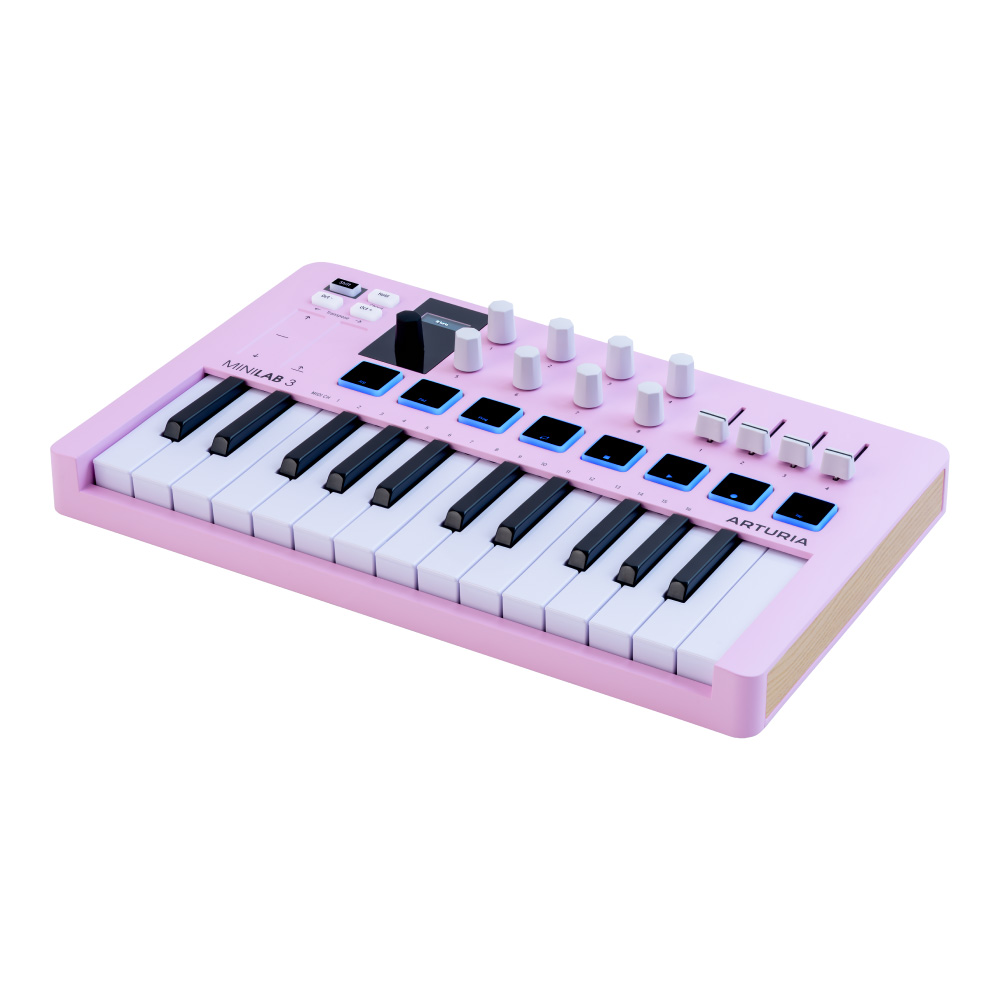 ARTURIA MiniLab 3 Rose Quartz USB/MIDIキーボード パッド コントローラー 【Analog Lab Intro他バンドルソフト付き】 全体