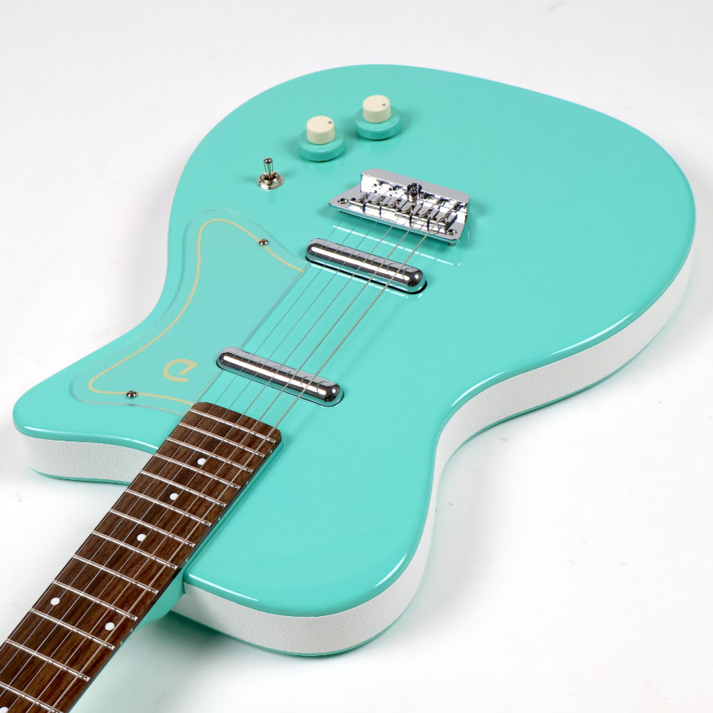 【訳あり】アウトレット 旧仕様ヘッド Danelectro ダンエレクトロ 56 SINGLE CUTAWAY AQUA エレキギター ネックジョイント側