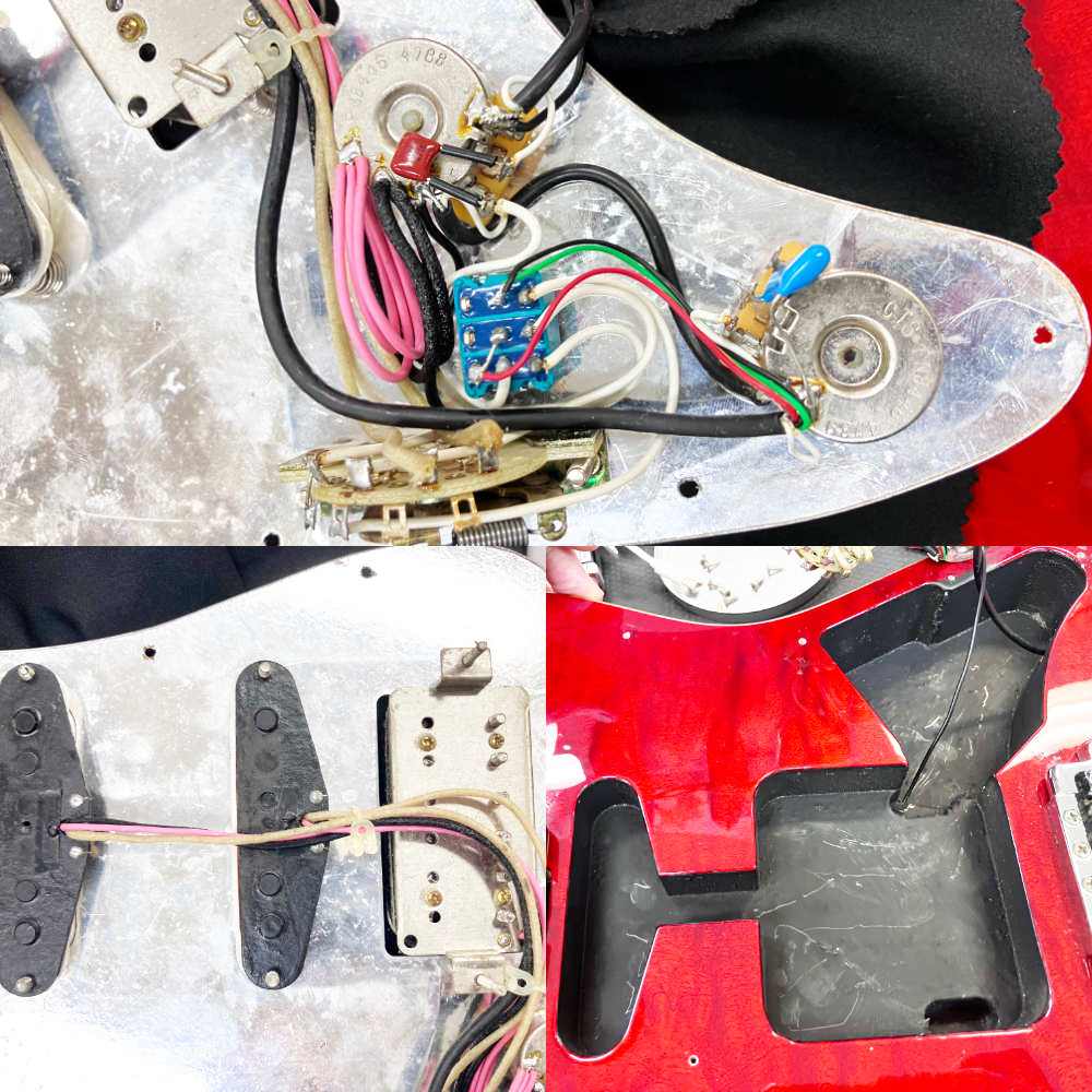 【中古】 ESP SNAPPER-CTM Quilted Maple Top スナッパー 2004年製 エレキギター See Thru Red Sunburst 内部 