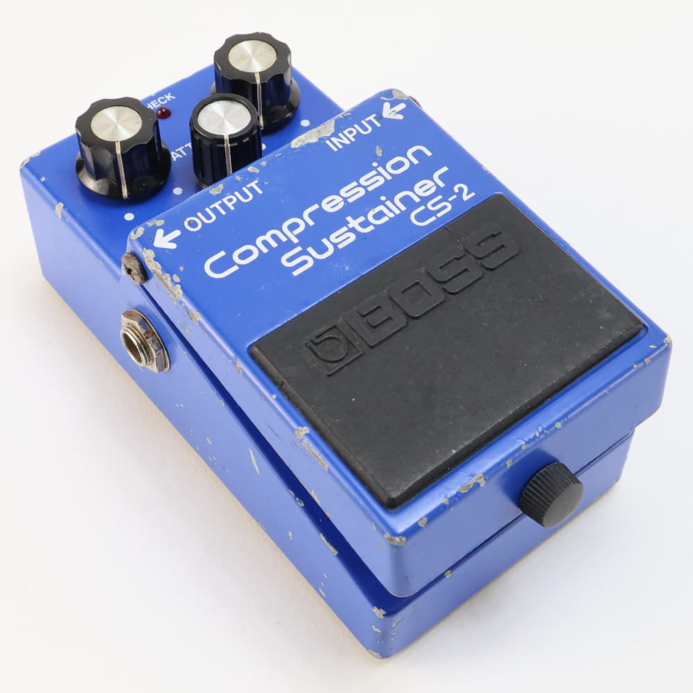【中古】コンプレッサー エフェクター BOSS CS-2 Compression Sustainer Made in Japan ギターエフェクター 本体画像 斜め 2