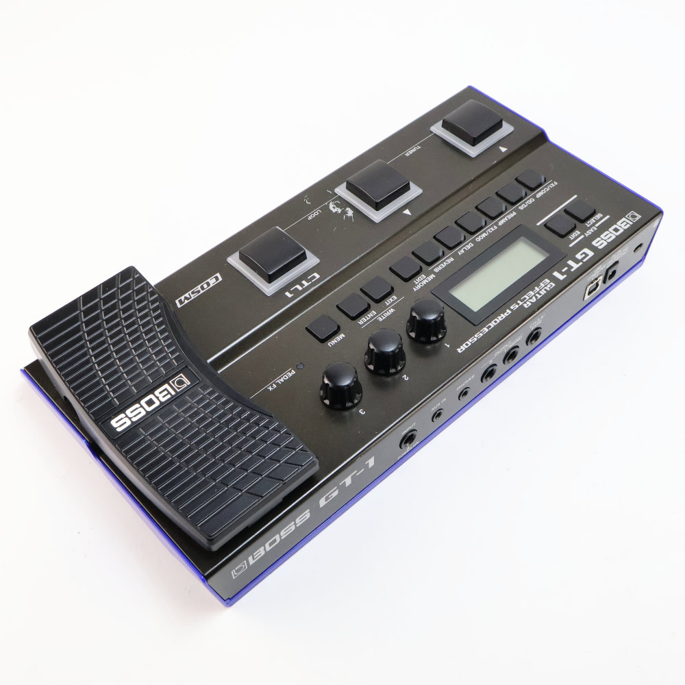 【中古】ボス マルチエフェクター BOSS GT-1 Guitar Effect Processor 本体画像 斜め