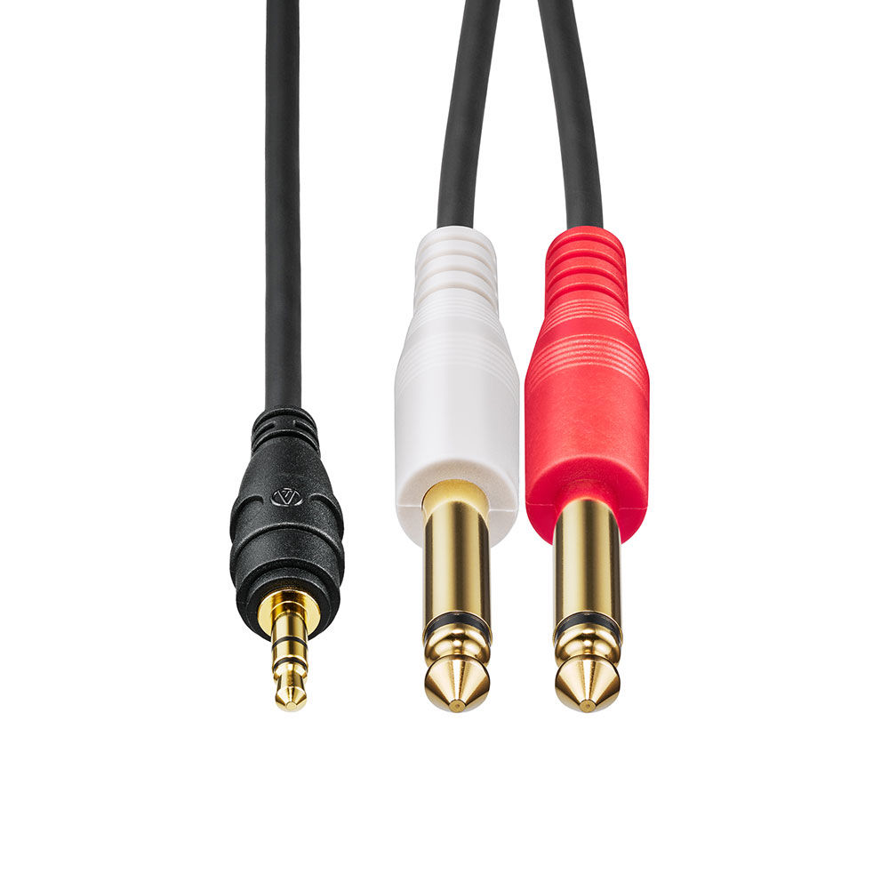 AUDIO-TECHNICA オーディオテクニカ AT-MI62/1.5 ステレオミニ-モノラルフォン×2 1.5m オーディオケーブル プラグ部