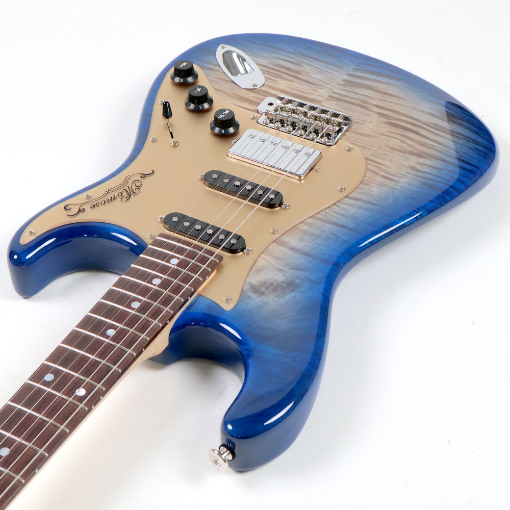 MOMOSE モモセ Limited Model MC-TOCHI 26/E EQS BLU-B GOLD MATTE ピックガード仕様 エレキギター カッタウェイ側