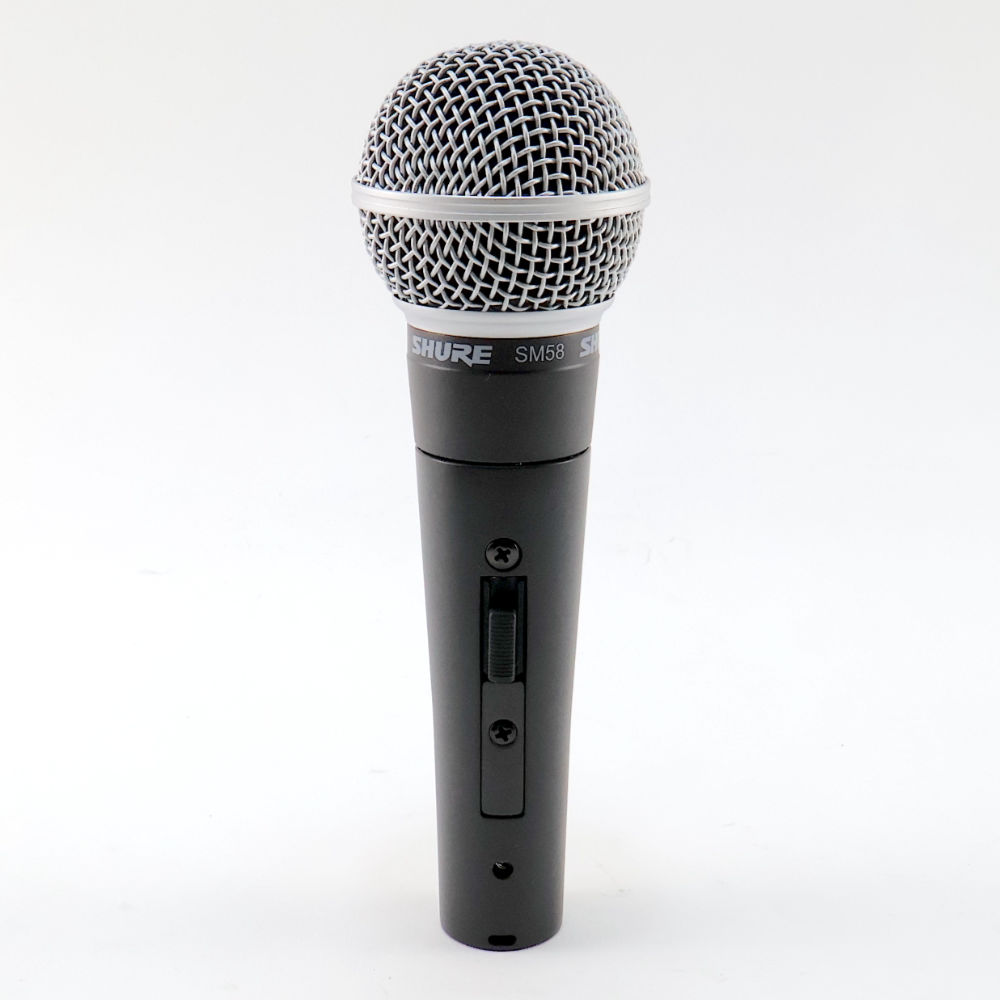 【中古】 マイク ダイナミックマイク SHURE SM58SE スイッチ付き シュアー 58 ゴッパ シュア 正面