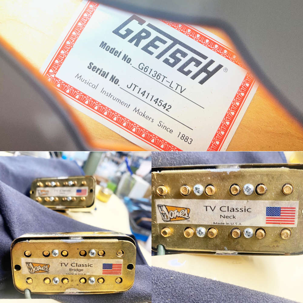 【中古】 エレキギター Gretsch G6136T-LTV White Falcon 2014年製 日本製 グレッチ ホワイトファルコン 内部