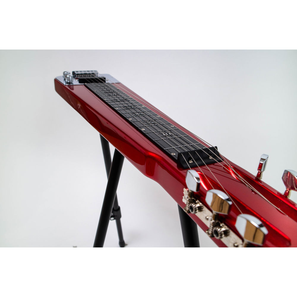 MASTER CRAFT マスタークラフト LSG-400 MRD Metallic Red エレクトリックラップスチールギター 斜めアングル画像