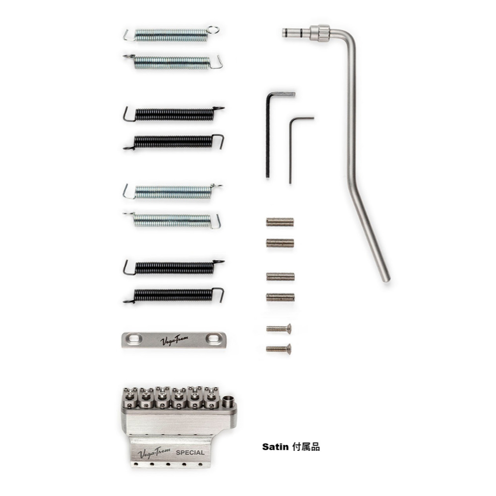 Vega-Trem VT1 Special 2-points Satin ストラト用リプレイスメントブリッジ 2点支持タイプに対応 トレモロブリッジ ベガトレム 付属品画像