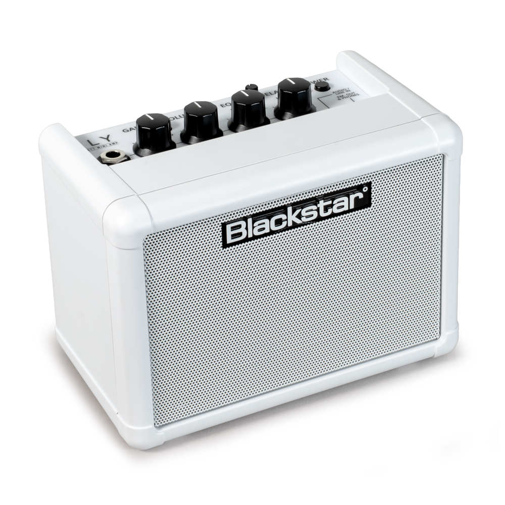 BLACKSTAR ブラックスター FLY 3 MONOCHROME フライ3 モノクローム ホワイト 小型ギターアンプ 左斜めアングル画像