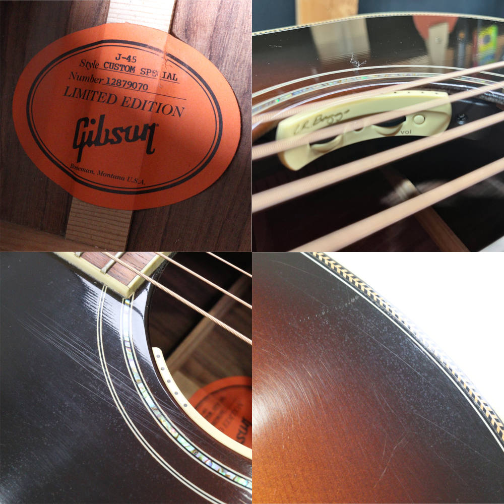 【中古】 アコースティックギター Gibson Custom Shop J-45 Custom Limited Edition Flower Inlay Vintage Sunburst 2019年製 ローズウッドバック＆サイド フラワーインレイ L.R.Baggs ANTHEMピックアップ搭載 詳細画像