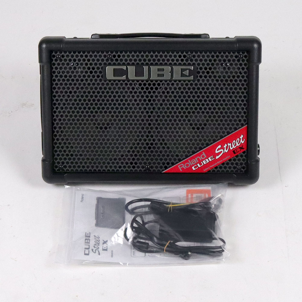 【中古】 ギターアンプ ローランド ROLAND CUBE Street EX BK ステレオ ポータブルアンプ マイクスピーカー