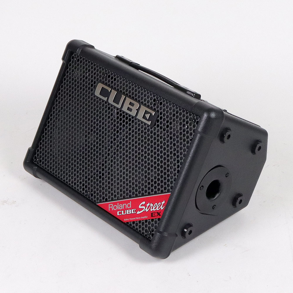 【中古】 ギターアンプ ローランド ROLAND CUBE Street EX BK ステレオ ポータブルアンプ マイクスピーカー 全体