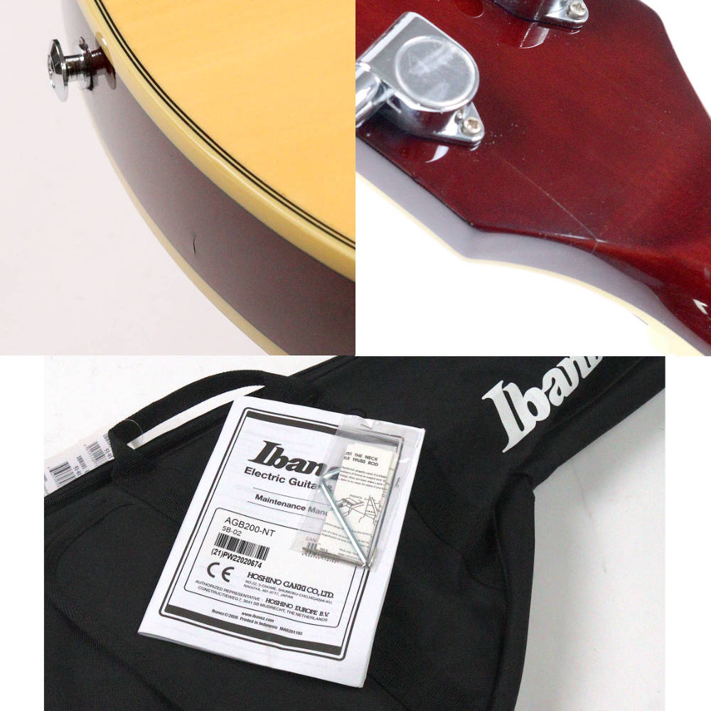 【中古】 IBANEZ アイバニーズ AGB200-NT Artcore Bass エレクトリックアコースティックベース セミアコベース ボディ傷、付属品