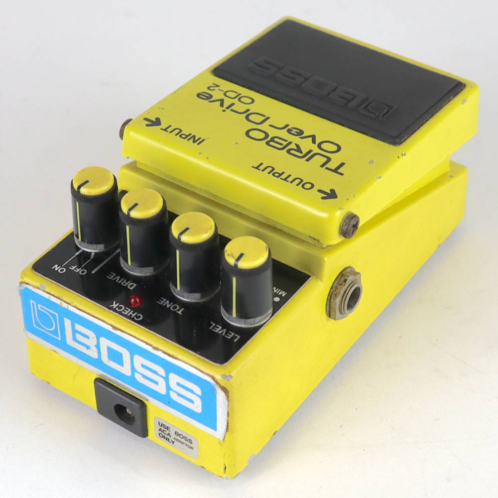 【中古】ターボオーバードライブ エフェクター BOSS OD-2 TURBO OverDrive Made in Japan ボス ギターエフェクター 左サイド
