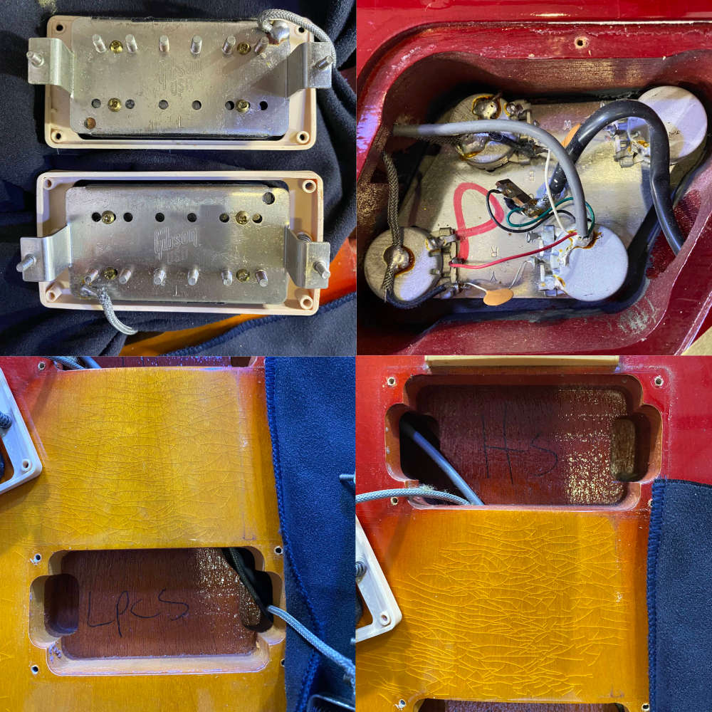 【中古】 エレキギター Gibson Les Paul Classic Heritage Cherry Sunburst 1997年製 3.94kg ギブソン レスポールクラシック チェリーサンバースト 内部