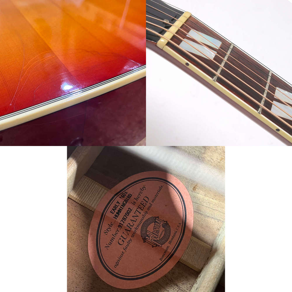【中古】 アコースティックギター Gibson Early 60s Humming Bird Heritage Cherry 1997年製 ギブソン ハミングバード ボディ傷、ラベル
