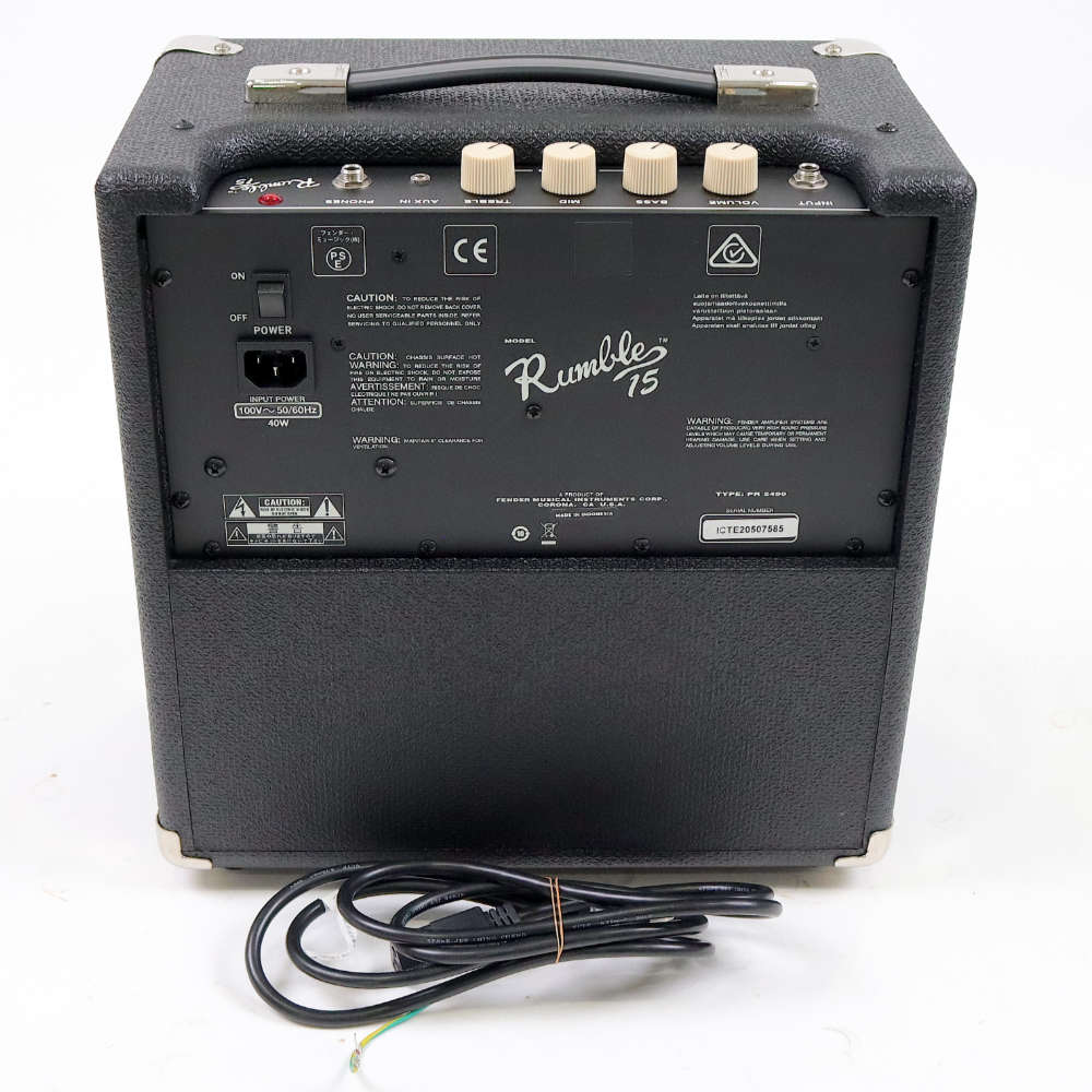 【中古】 Fender Rumble 15 Combo ベースアンプ 小型ベースアンプ 背面