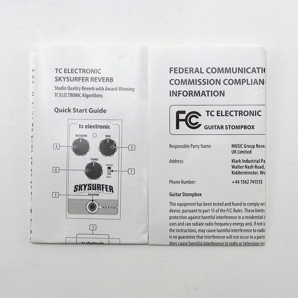 【中古】リバーブ TCエレクトロニック tc electronic Skysurfer Reverb ギターエフェクター 付属品
