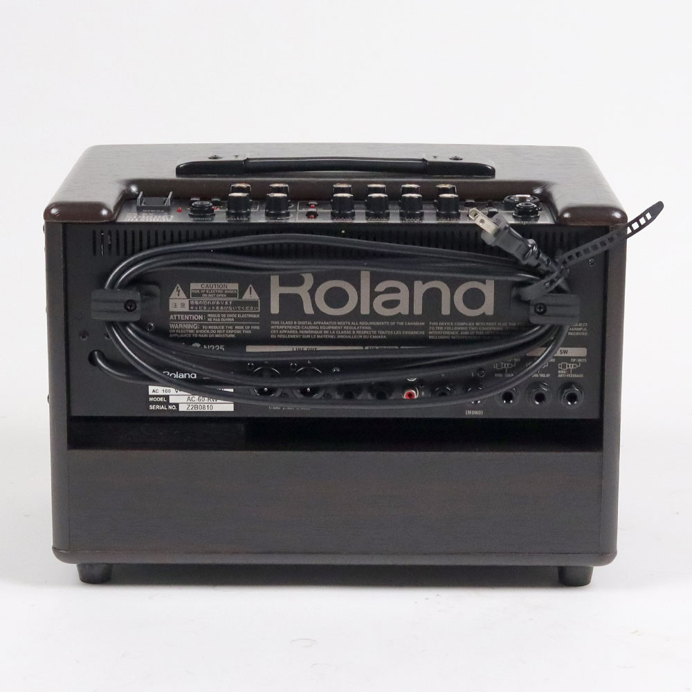 【中古】 アコギアンプ ローランド ROLAND AC-60-RW アコースティックギター用アンプ アコギアンプ ローズウッド調 背面