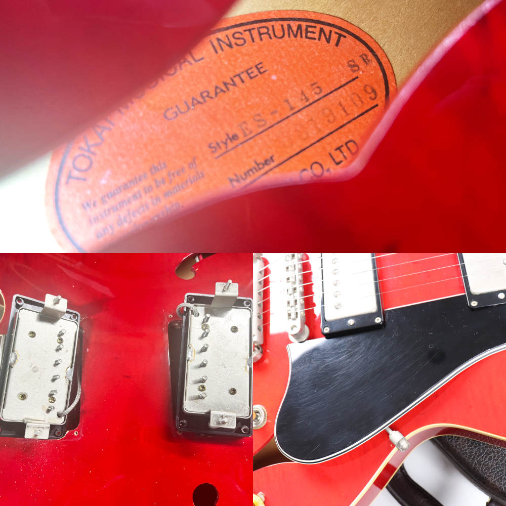 【中古】 エレキギターTokai ES-145 SR 2008年製 セミアコースティックギター トーカイ セミアコ 日本製 内部 傷