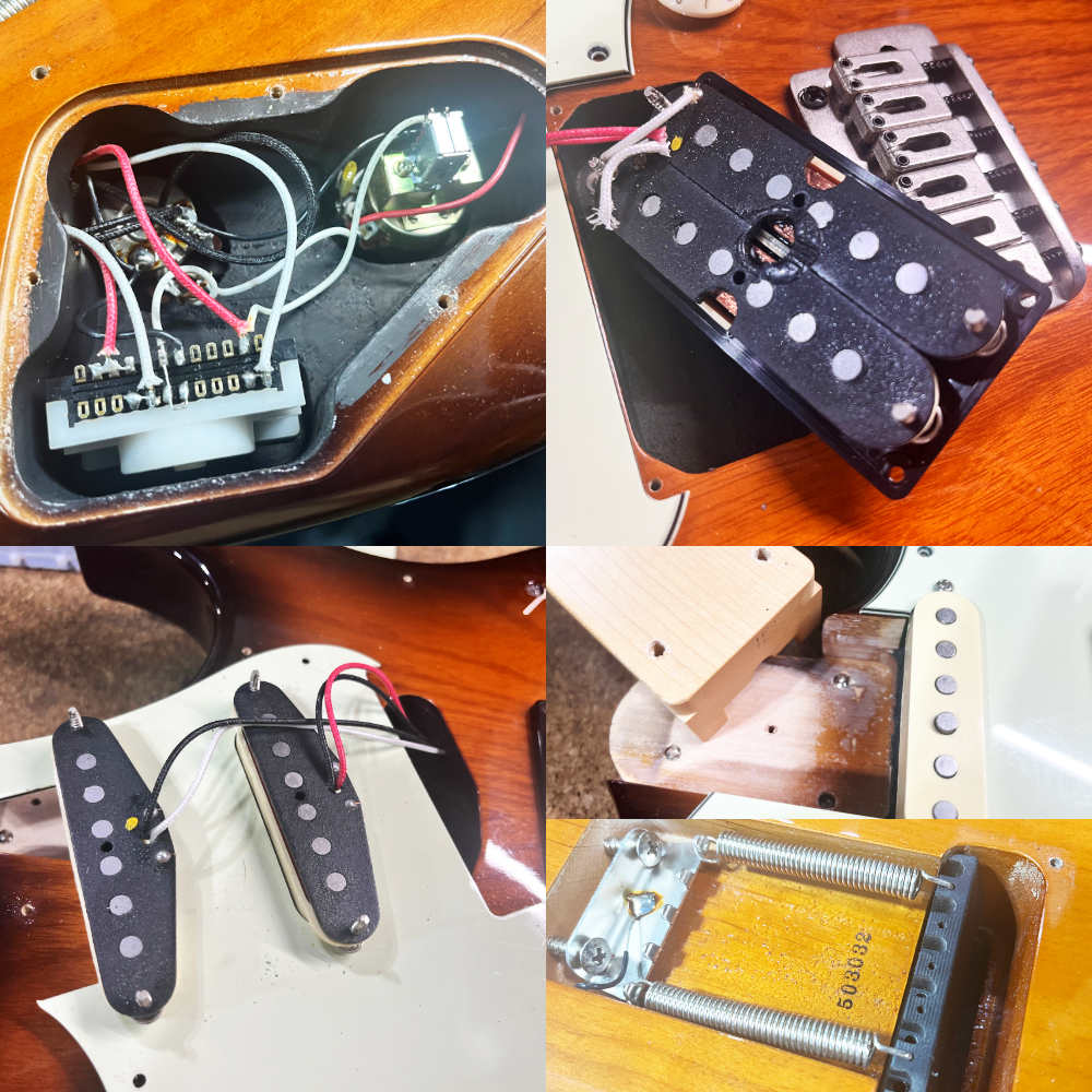 【中古】 エレキギター YAMAHA Pacifica 904M OVS(Old Violin Sunburst) 1995年製 Warmothネック ヤマハ パシフィカ ワーモスネック 内部 