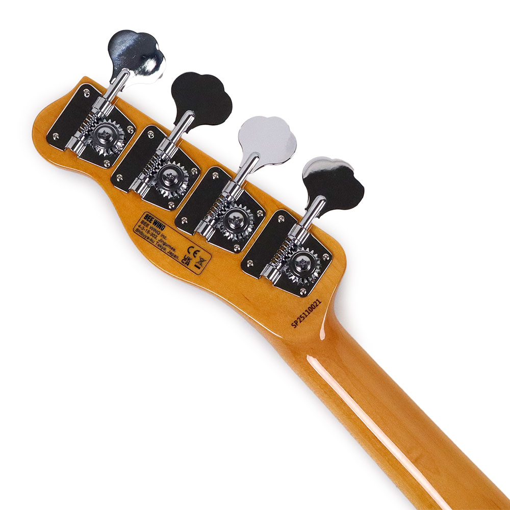 エレキベース BEE WING Standard 4st BW4ALD-SB 4弦/ALDERボディー/Rosewod指板/Sunburst ビーウィング 日本製 ヘッド