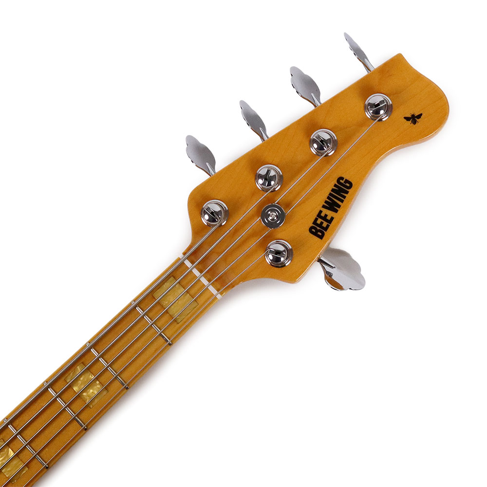 エレキベース BEE WING Standard 5st BW5ASH-VN 5弦/ASHボディー/Maple指板/Vintage Natural ビーウィング 日本製 ヘッド