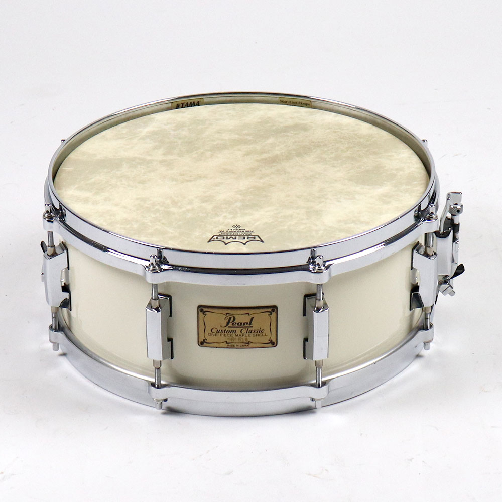 【中古】 スネアドラム パール Pearl Custom Classic ONE PIECE MAPLE SHELL 14x5.5 Made in Japan 正面