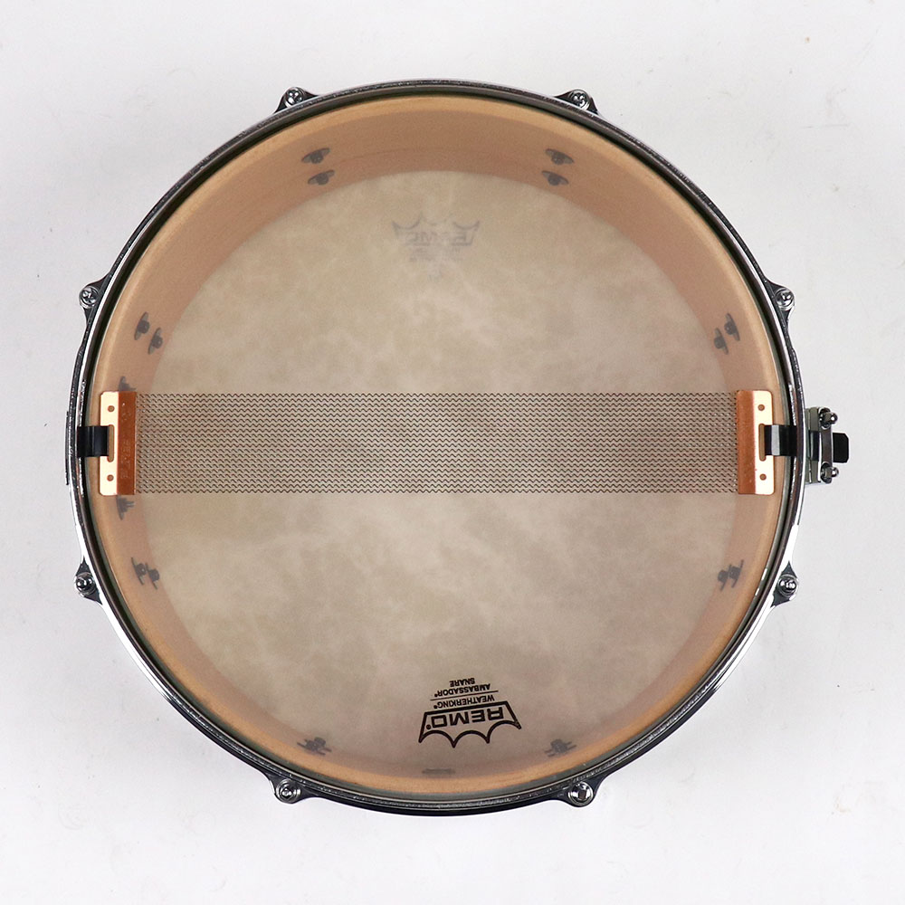 【中古】 スネアドラム パール Pearl Custom Classic ONE PIECE MAPLE SHELL 14x5.5 Made in Japan 裏面