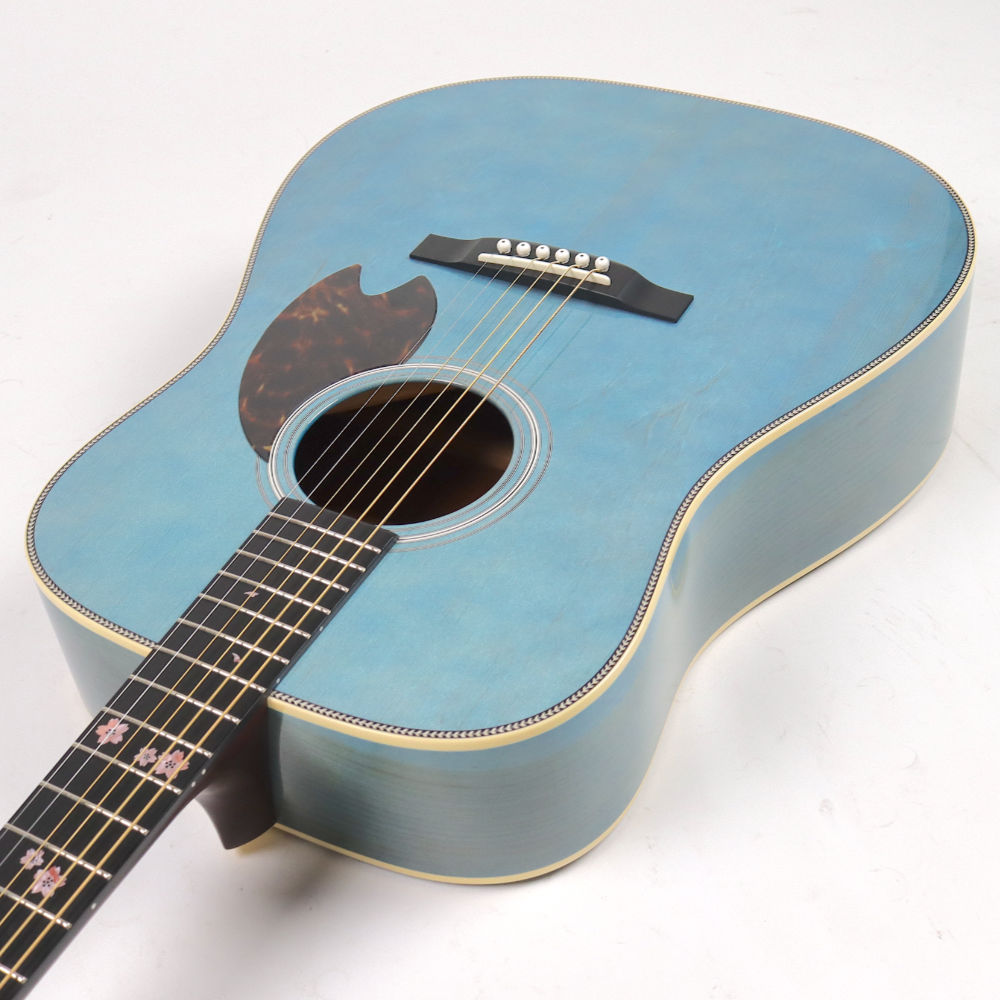 【中古】 アコースティックギター Headway HD-SAKURA SUMMER ’22 F， S/STD LNZB(Light NatsuZakura Blue)  2022年製 ヘッドウェイ 夏桜 ネック側アングル画像
